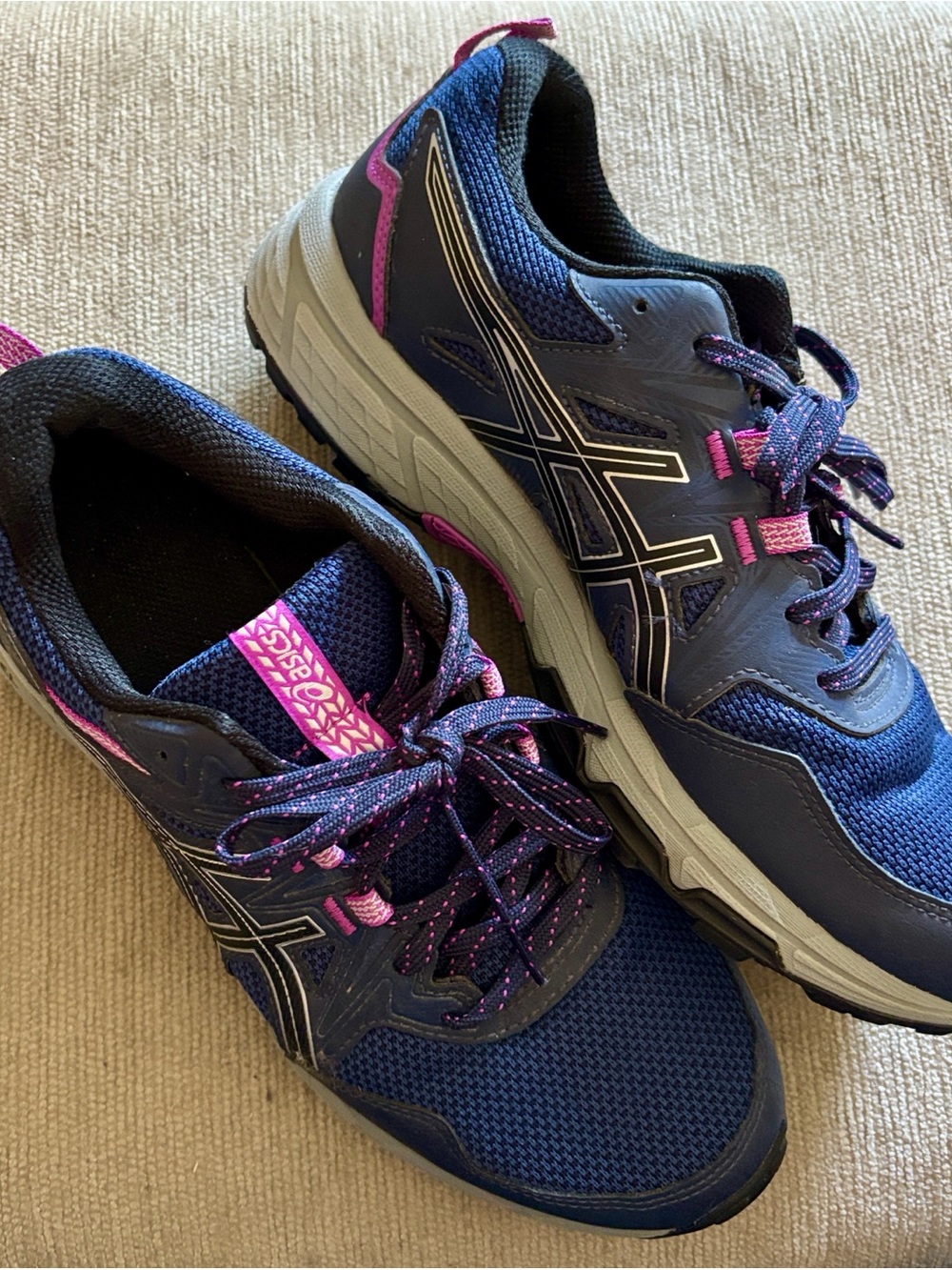 Asics Shoes Womens 9 Gel Venture 8 Blue Purple Trail Running Sneakers 1012A708